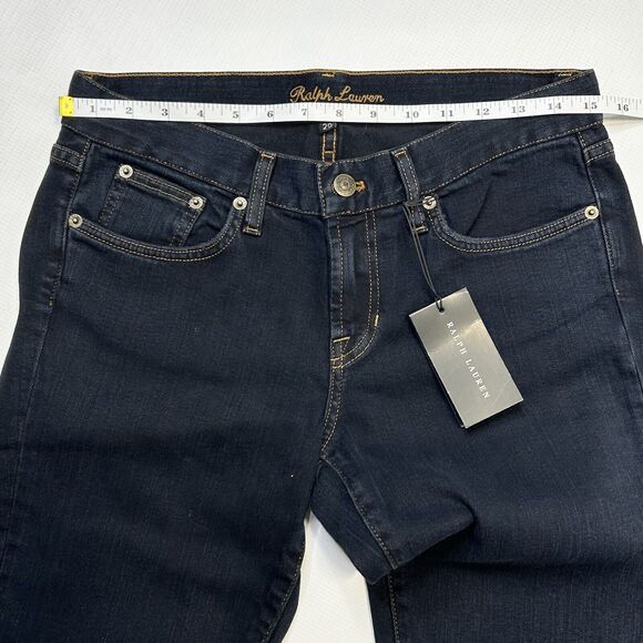 Ralph Lauren Low Rise Straight Leg Denim Jeans Dark Wash 29 Tall 34” Inseam NEW - Picture 10 of 10